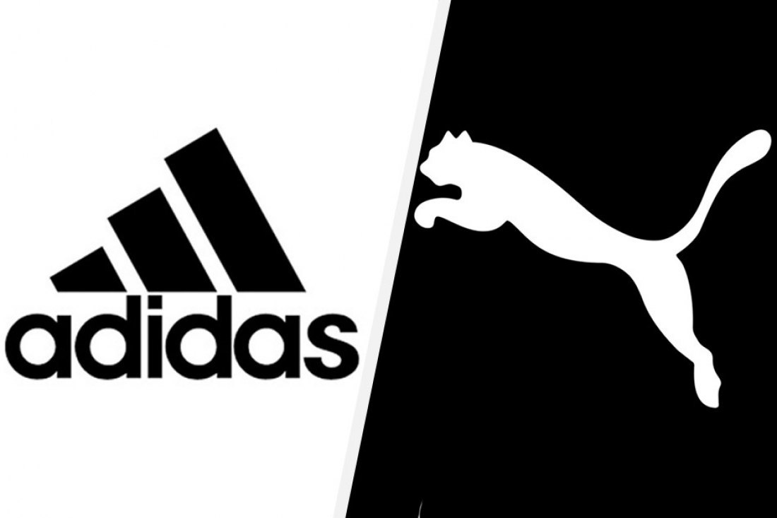Версии адидас. Адидас vs Пума. Логотип Puma и adidas. Адидас против Пумы. Найк адидас Пума.