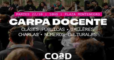 La COAD pondrá una “carpa docente” este martes en la plaza Montenegro