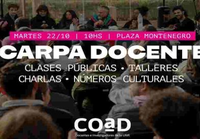 La COAD pondrá una “carpa docente” este martes en la plaza Montenegro