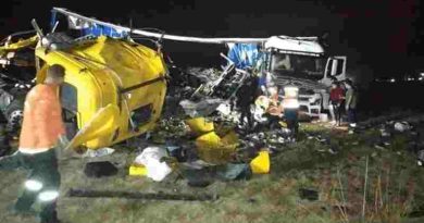 En la autopista Rosario-Córdoba chocaron dos camiones y resultó muerto uno de los conductores
