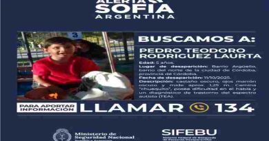 Se activó el Alerta Sofía por el niño desaparecido en Córdoba tras un doble femicidio