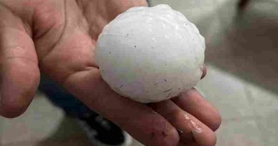 Tormenta y granizo gigante impactaron en el sur de Córdoba
