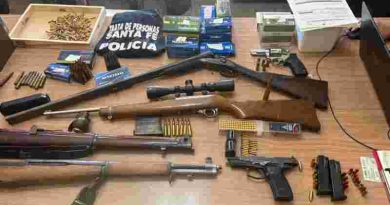 Dos detenidos con un arsenal de armas y municiones en allanamientos por prostitución y abuso sexual en Casilda