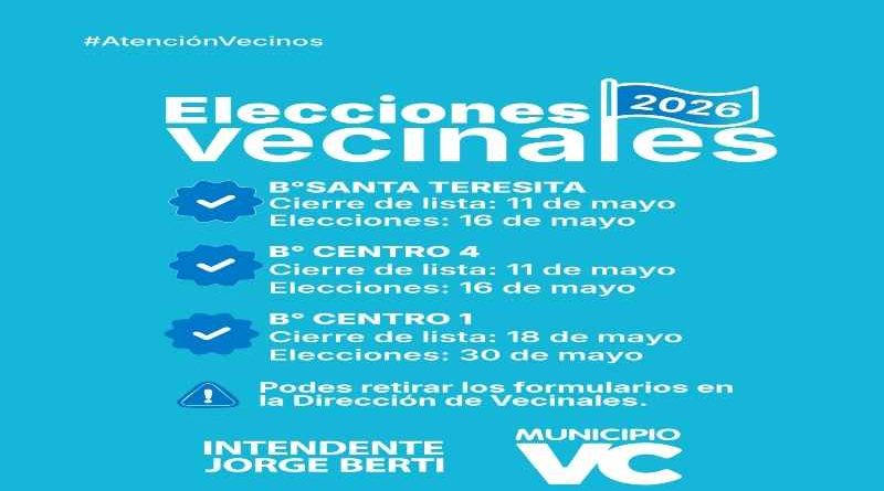 Elecciones Vecinales 2026: Villa Constitución convoca a la participación ciudadana para fortalecer los barrios