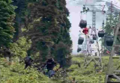 India: un teleférico se detuvo con turistas a 150 metros de altura, el rescate duró 6 horas
