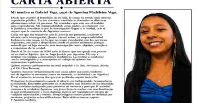 Carta abierta del papá de Agostina Vega: “Esto no es un juego, se trata del femicidio de mi hija”