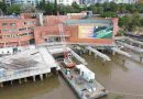 Parque España: la provincia comenzó con el montaje de la nueva explanada