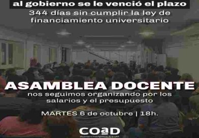 Luego de una semana de paro de los docentes de la UNR, la COAD planifica un nuevo plan de lucha