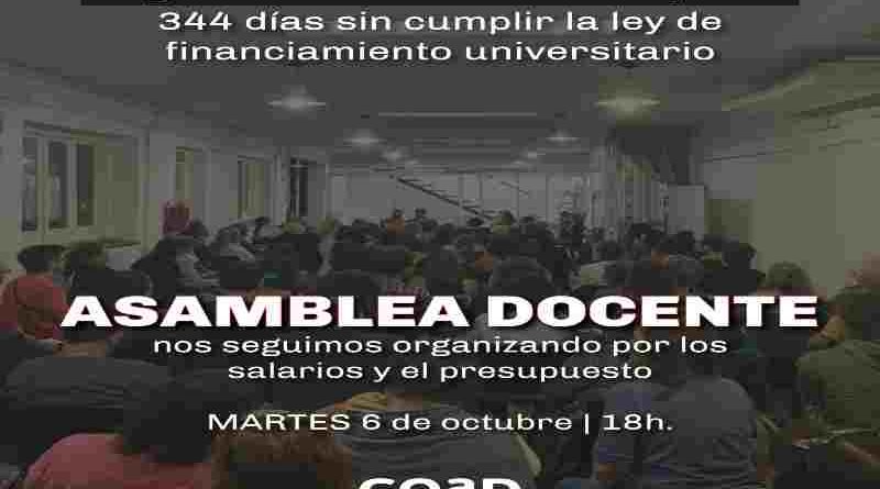 Luego de una semana de paro de los docentes de la UNR, la COAD planifica un nuevo plan de lucha