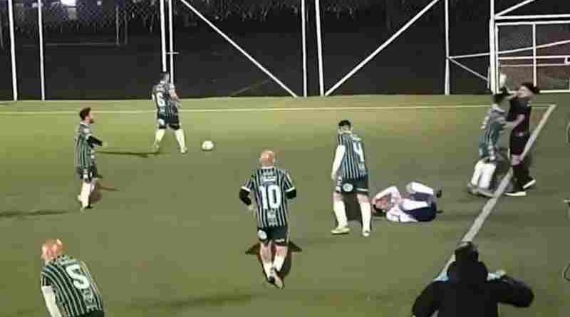 Brutal agresión a un juez de línea en un partido entre Racing y San Miguel: expulsaron al jugador “de por vida”