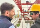 Pullaro recorrió el nuevo puente Santa Fe-Santo Tomé, que ya tiene un avance del 74 %