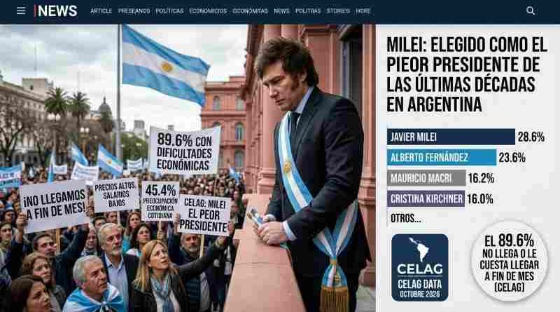 CELAG ubicó a Milei como “el peor presidente de las últimas décadas” y casi el 90% admite dificultades para llegar a fin de mes